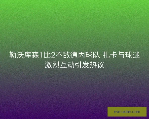 勒沃库森1比2不敌德丙球队 扎卡与球迷激烈互动引发热议